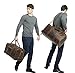Polare Leather Duffle Weekend Travel Bag For Men With Full Grain Cowhide Leather 23.2'' Duffel Bag (Large-Brown(23.2
