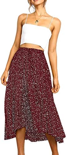 Womens Maxi Skirt Leopard Print Chiffon Beach Pleated High Waisted A-Line Long Skirts