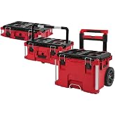 Milwaukee Packout Heavy Duty Polymer Tool Box Combo Kit - Large, Standard &amp; Rolling Boxes