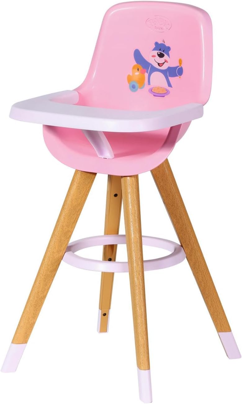 BABY born 829271 Baby Born High Chair Accessory-for Imaginative Play with Doll-Comfortable Seat, Sturdy Table to Eat & Play-Ages 3 Years+, Multicolor