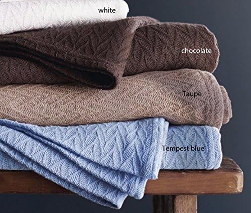 100% Cotton Thermal Blanket 325-GSM Herringbone Sage King