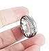 FIBO STEEL Stainless Steel 8mm Rings for Men Chain Rings Biker Grooved Edge,Spinner Ring with Chain Fidget Ring for Anxiety,Size 13 Silver