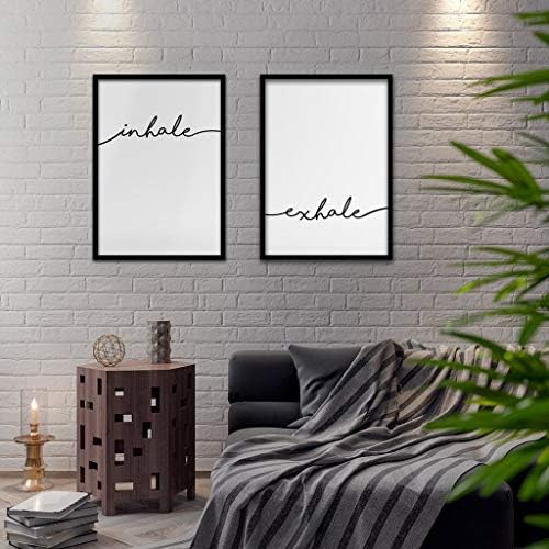 Seleprint Breathe Poster Set Print Framed or Framed Poster Print Inhale Exhale Print Inhale Exhale Poster Fitness Meditation Health Framed Print Wall Art