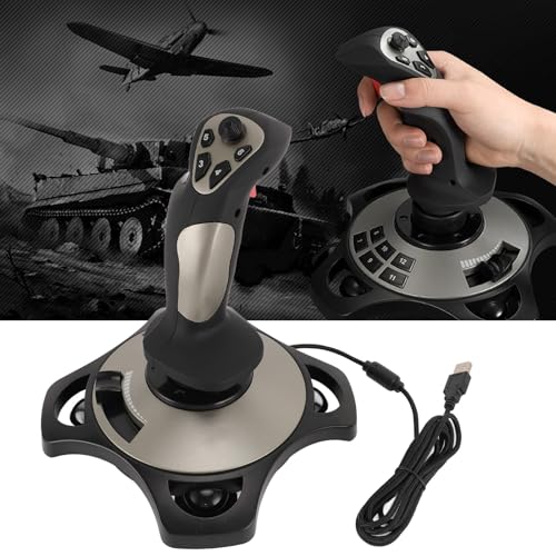 Flight Joystick, Wired Flight Simulator Controller with Vibration and Throttle Control for PC Computer and Laptop