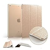 Furivy Slim Smart Magnetic Silk Leather Case Cover for Apple iPad Mini / iPad Mini 2 / iPad Mini 3 Gold
