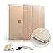 Furivy Slim Smart Magnetic Silk Leather Case Cover for Apple iPad Mini / iPad Mini 2 / iPad Mini 3 Gold