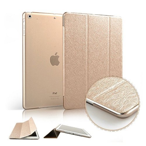 Furivy Slim Smart Magnetic Silk Leather Case Cover for Apple iPad Mini / iPad Mini 2 / iPad Mini 3 Gold