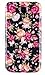 Black Floral Flexible TPU Case with Clear Sides for Samsung Galaxy S4 i9500 + DandyCase Keychain Screen Cleaner [Retail Packaging by DandyCase]