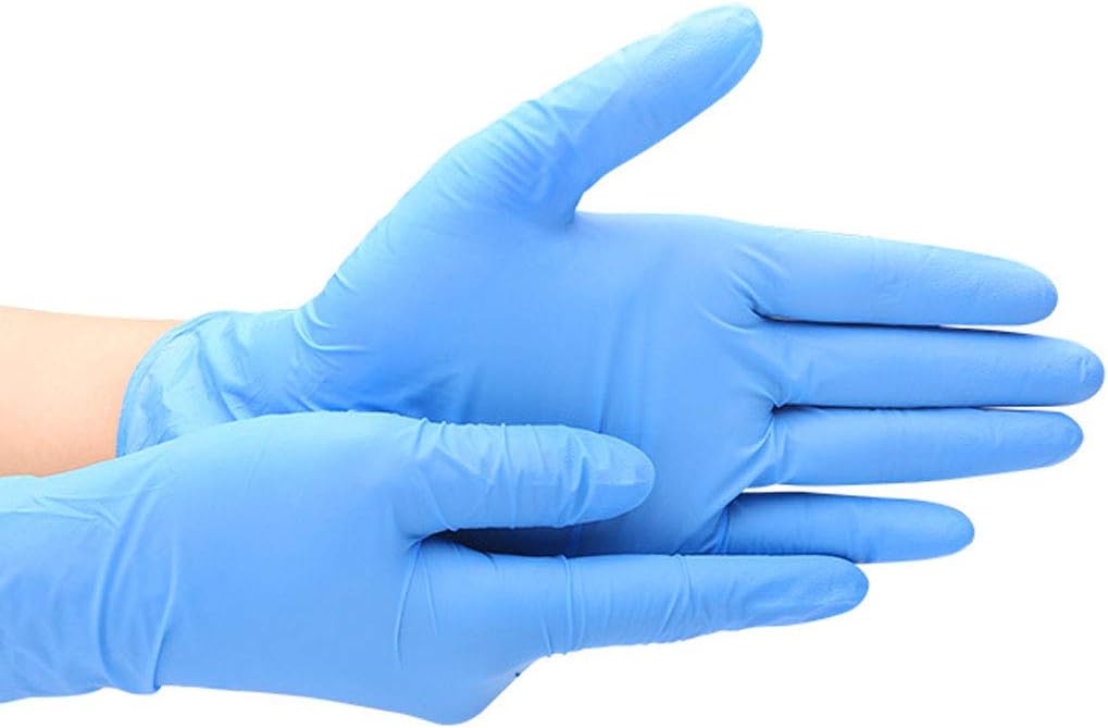 50 Pairs Comfortable Disposable Mechanic Nitrile Gloves Exam Gloves Protective Gloves (M)