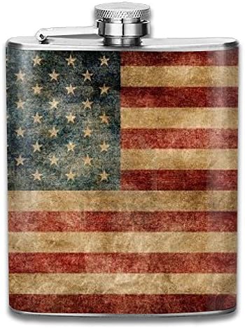 Welonzd American Flag 7oz Stainless Liquor Flagon Alcohol Pocket Flask