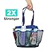 Fancii Portable Mesh Shower Caddy Tote for College Dorm, Quick Dry, 7 Large Storage Pockets & Key Hook - Hanging Bath & Toiletry Organizer Bag, Travel, Gym & Camping