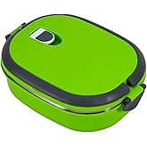 Raguso Thermal Food Box Container Green Insulated Food Container 1 Layer Insulation Box Stainless Steel Insulation Box Portable Lunch Containers for Home