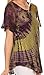 Sakkas 16787 - Splenka Long Tie Dye Embroidered Corset Neck Cap Sleeve Blouse Shirt Top - Olive - OS