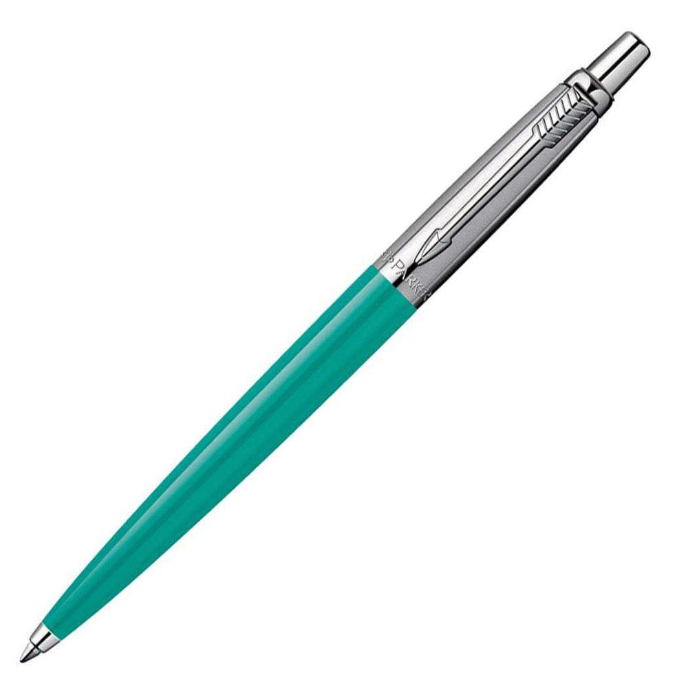 Parker Jotter Grey/Green Chrome Trim Ballpoint Pen, Gift Boxed