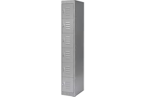 KLETON - Lockers, 6 -Tier, 12" x 18" x 72", Steel, Grey, Knocked Down Each