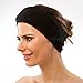 APPEARUS Spa Facial Headband Stretch Poly Terry Cloth Headbands with Closure (4 Count/Black)