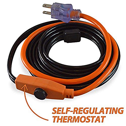3-Feet Valve and Pipe Heating Cable with Built-in Thermostat- 2 Pack preventing RV hose freezing or down a gutter downspout(2, 3-feet)