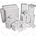 FindingKing 100 White Gloss Jewelry Display Cotton Filled Mixed Gift Box Set