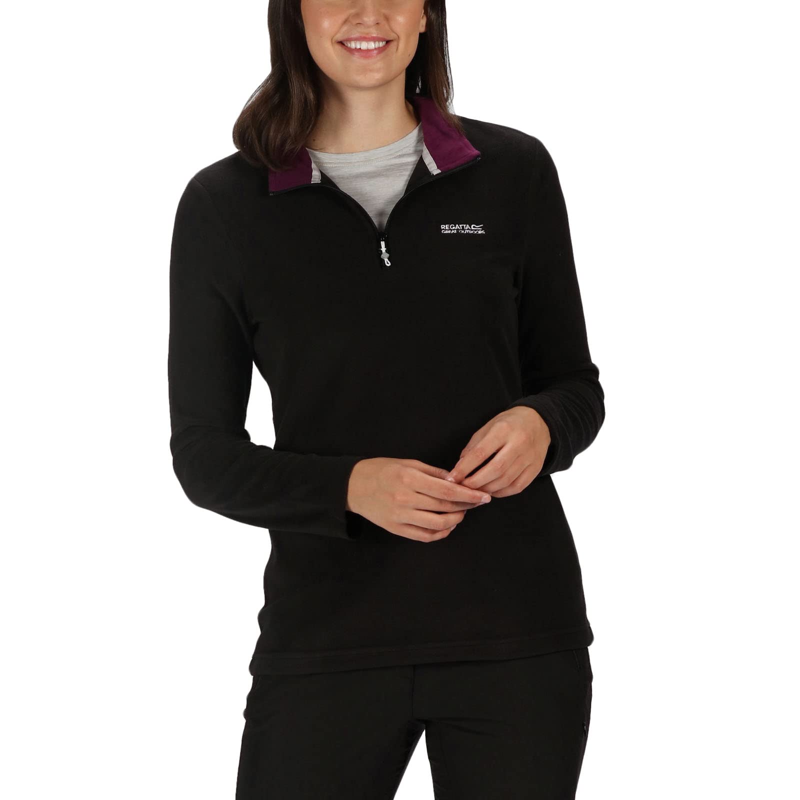 Regatta Sweethart Leightweight Symmetry Zip Neck Anti-Pill Brushed Fleece - Blackcurrant, 26