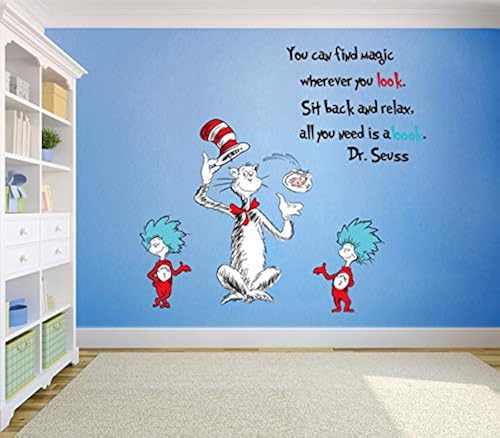 Runtoo Inspirational Quotes Saying All You Need is a Book Wall