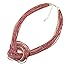 Bocar Red Seed Beads Multilayer Chunky Bib Statement Knot Necklace (NK-10316-Red)
