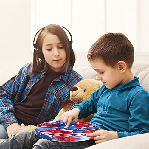 UNIZLIJM 4 Pcs Push pop Bubble Fidget Sensory Toy, Bubble Tie Dye Fidgets Toys for Anxiety, Silicone Squeeze Sensory Toys, Stress Relief and Anti-Anxiety Toy for Kids, Adults, Gifts (Multicolor, 4PC)