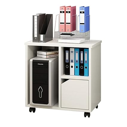 Whchiy Modern Wood File Cabinets Mobile Printer Stand Shelves With