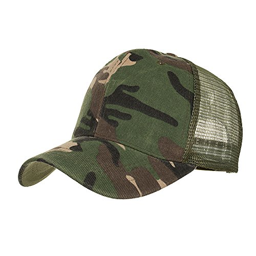 Bravetoshop Camouflage Summer Cap Mesh Hats for Men Women Casual Hats Hip Hop Baseball Caps(Army Green,Free Size) - Thumbnail 5