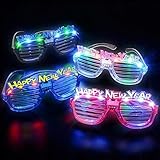 New Years Eve Party Supplies Happy New Year LED Slotted Sunglasses (4 per order)