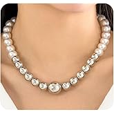 Chunky Pearl Beaded Balls Choker Necklace for Women Punk Gold Geometric Sphere Necklace Thick Statement Beads Pearls Necklace Jewelry Accessories