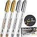 Gold and Silver Metallic Marker Pens, Metallic Permanent Markers Suitable for Cards Writing Signature Lettering Metallic Painting Pens (4)