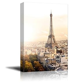 Aerial View of Paris and Eiffel Tower at...