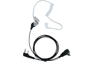 Klykon 2 Pin Covert Acoustic Tube Earpiece Headset with Ptt Mic for Baofeng Puxing Wouxun 2 Way Radio Walkie Talkie