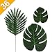 AerWo Artificial Palm Leaves, Tropical Safari Leaves Large Green Faux Monstera Leaves for Hawaiian Luau Party Supplies, Aloha Jungle Beach Birthday Leave Table Decorations, 36pcs 3 Kinds
