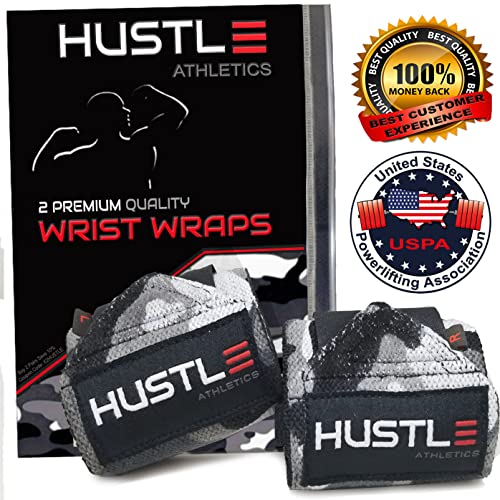 Hustle Athletics Wrist Wraps Weightlifting Best Support for Gym