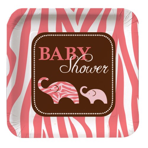 Wild Safari Pink 9.125 Inch Paper Plates