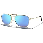 MERRY'S Retro Metal Square Aviator Polarized Sunglasses for Men Women S6028