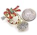SoulBreezeCollection Christmas Pin Trumpet Horn Red Ribbon Mistletoe Brooch Winter Holiday