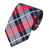 CAOFENVOO Men's Tie Jacquard Woven Silk Formal Plaid Necktie