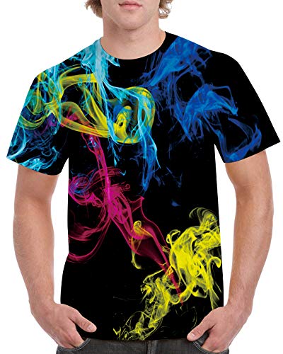 RAISEVERN T Shirt for Men Women 3D Print Blue Black Teenagers Tee Shirt Summer T-Shirts Short Sleeve XXL