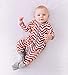 Burt's Bees Baby Baby Girl's Romper Jumpsuit, 100% Organic Cotton One-Piece Coverall, Cranberry Chevron, 6-9 Months