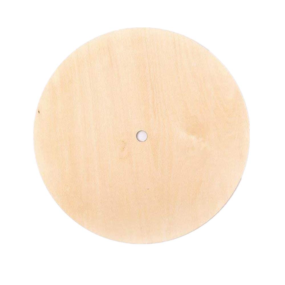 Raylinedo® 2Pcs of 20CM Unfinished Craft Circle Wooden Large Clock Shapes Wood Craft Tags Natural Blank with 1CM Hole