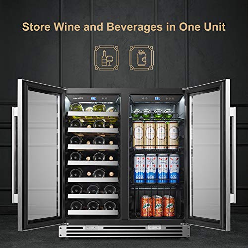 Lanbopro Wine and Beverage Cooler, 30 Inch 31 Bottle and 58 Can Pricepulse