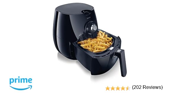 Philips Freidora sin Aceite HD9220/20 - AirFryer con tecnología Air Rapid, libro de recetas incluido, color negro