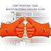 LP Silicone Heat Resistant Grilling BBQ Gloves (Pair) for Cooking Camping Baking Smoking Potholder Fireplace Orange