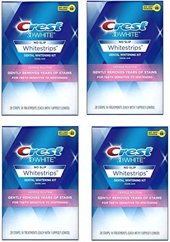 Crest 3D White Whitestrips Gentle Routine Teeth Whitening Kit, 14 Treatments, 4-Pack