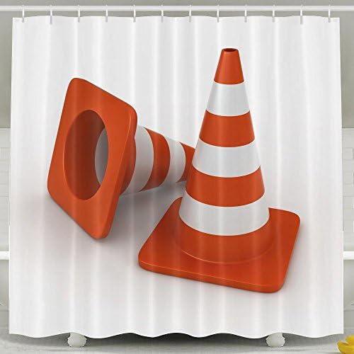 FDLB D Render Of Traffic Cones Over White Background Shower Curtain Bath Curtain With Hooks 60x72"