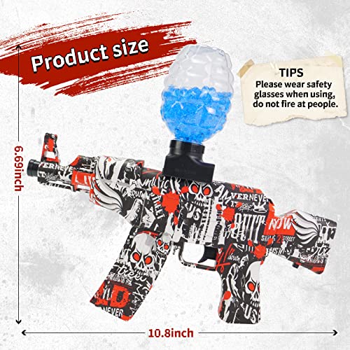 Cute Burgeen Electric with Gel Ball Blaster AKM-47 20000 Splatter for Outdoor Activities-Fighting Shooting Team Game The Best Gift Toys for Youth and Adults Over 12+ (Red)