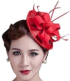 Lady Pillbox Hat Bridal Fascinator Wedding Feather Hair Clip Headwear