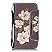 Firefish Galaxy S7 Case, [Kickstand] [Card/Cash Slots] Durable Leather Full Body Protection Wallet Case with Magnetic Closure Wrist Strap for Samsung Galaxy S7-Begonia Flower